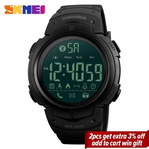 Montre digitale sportive pour homme SKEMI <span class=keywords><strong>1301</strong></span>, chronographe en silicone, montres LED de luxe, date automatique, calendrier, alarme pour homme - Product Image 2