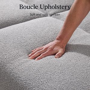 Sofá Cama Convertible Moderno Loveliving de Tela Bouclé con Patas de Madera y Reposabrazos Extraíbles - Product Image 6