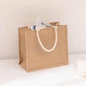 Sinh thái thân thiện sọc đay Tote Bag với tùy chỉnh in ấn lụa-màn hình truyền nhiệt dây đeo vai OEM tùy biến - Product Image 1