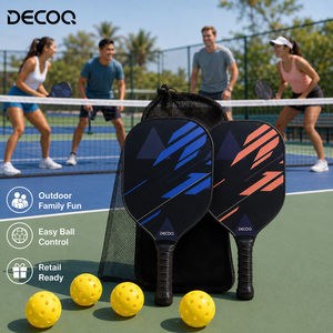 Ensemble de raquettes de pickleball, 2 raquettes, 4 balles, portable, écologique, durable, en bois de peuplier, pour débutants, divertissement familial en plein air, kit de démarrage - Product Image 3