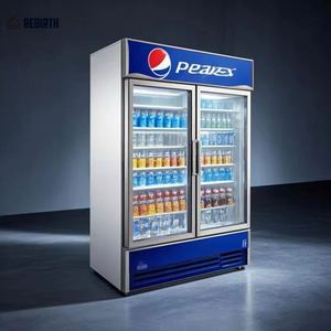 Refrigerador Vertical <span class=keywords><strong>de</strong></span> Una Temperatura con Puerta <span class=keywords><strong>de</strong></span> <span class=keywords><strong>Vidrio</strong></span>, Vitrina Refrigerada <span class=keywords><strong>de</strong></span> Doble Puerta con Techo y Modo <span class=keywords><strong>de</strong></span> Enfriamiento Directo - Product Image 5