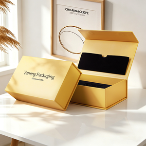Logo Customizable Manufacturer PU Leather <b>LED</b> Ring Jewelry Box Eco-friendly Cardboard Paper Magnetic Box for Luxury Branding - Product Image 1