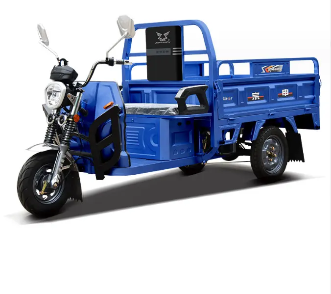Triciclo eléctrico listo para enviar marca Zongshen Triciclo de carga con rodamiento fuerte Triciclo de tres ruedas personalizable