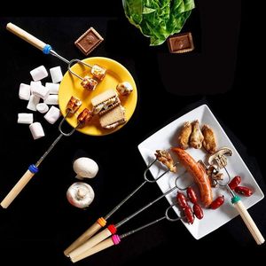 Tenedores para Asar Malvaviscos de Acero Inoxidable Cromado con Mango Largo - Accesorios para Barbacoa de Carbón al Aire Libre y Hoguera de Camping Resistentes al Calor - Product Image 5