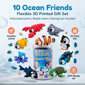 Set de 10 Figuras de Animales Marinos Impresas en 3D, Articuladas, Juguetes Marinos, Mini Figuras Marinas, Recuerdo de Fiesta, Regalo - Product Image 2