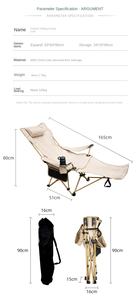 Silla reclinable de hierro para exteriores, silla de playa para acampar, reposapiés plegable <span class=keywords><strong>y</strong></span> portátil, silla de dos usos con tela Oxford, diseño moderno - Product Image 6