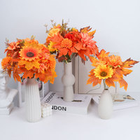 Bouquet de feuilles d'érable artificielles en plastique pour la Fête de la Récolte, décoration intérieure/extérieure réaliste, hauteur 30-100 cm, Thanksgiving, Automne