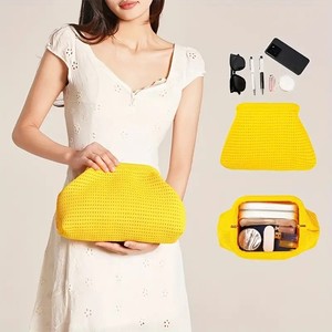 Pochette da Sera Intrecciata con Logo Personalizzato e Design a Onde, Borsa da Donna all'Uncinetto per l'Estate e la Spiaggia - Product Image 6