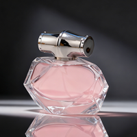 Flacon de parfum vide de luxe en cube transparent avec logo unique en gros, 30 ml, 80 ml, flacon de parfum personnalisé avec boîte d'emballage
