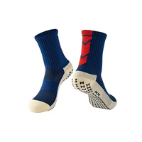 Chaussettes de football Extra Long Crew avec logo mérinos personnalisé pour hommes Coolmax avec poignée antidérapante rembourrée
