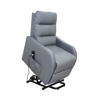 Canapé moderne à oreilles Fauteuil de massage en PU avec télécommande et 8 programmes inclinables et repose-pieds