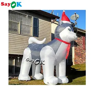 Professional Supplier Christmas Dog Inflatable Husky Dog Christmas Inflatable Decorations