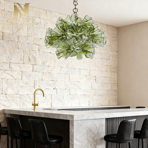 Lampada a Sospensione LED in Vetro di Murano Stile Italiano Creativa a Forma di Fiore per Ristorante Moderno Soggiorno Hotel Villa - Product Image 1