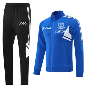 LOGO Custom Soccer Jacket Tracksuits For Men Winter Training Suit Football Jersey Sports Clothes Soccer Wear Uniform Coat Set