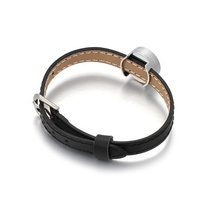 Yiwu Aceon Velle Bracelet de montre en cuir véritable, en acier inoxydable, bord de couture étroit, Bracelet de montre réglable, bricolage, breloque curseur vierge, vis médaillon