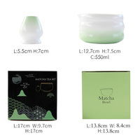 Logo personnalisé de luxe porcelaine Matcha brassant Bec mignon Chawan ensemble