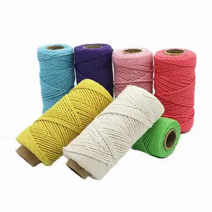 Eco Premium Estrutura Redonda Amigável Twisted Cotton Rope 100% Natural Bulk Algodão Macramé Cord 2mm - 10 mm para Decoração