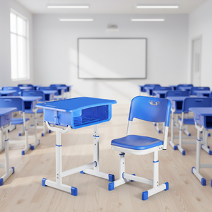 Meubles d'école <span class=keywords><strong>primaire</strong></span>, table d'étude et chaise réglables pour un seul élève, ensemble table et chaise pour l'école - Product Image 5