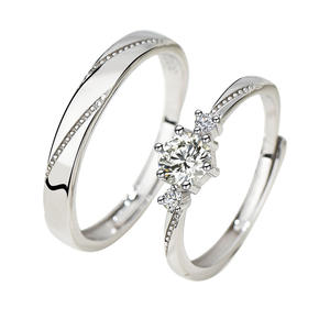 Anello in argento Sterling 925 con nodo d'amore promettono un lusso leggero e alla moda anello di coppia da uomo e da donna - Product Image 1