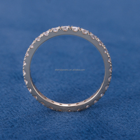 S925 argent 10K 14K 18K or massif bague d'éternité 2mm D VVS coupe ronde Moissanite laboratoire cultivé diamant bague de mariage pour les femmes