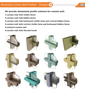 Profilé d'extrusion en aluminium personnalisé 6063 T5/6000 avec services de soudage et de découpe pour revêtement de mur-rideau en verre trempé - Product Image 2