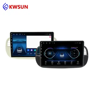 Pemutar Dvd Mobil untuk 1DIN Fiat 500 Radio Mobil Otomatis 4G LTE WIFI Stereo BT Layar IPS Sistem Multimedia Mobil DSP