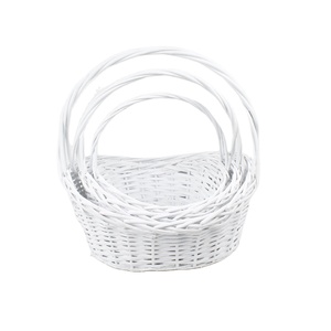New Wicker Rỗng Món Quà Màu Trắng Hamper Giỏ Với Trang Trí Ý Tưởng Trong Số Lượng Lớn Tre Với Xử Lý Với Apple Mặt Hàng Giỏ Trái Cây - Product Image 5
