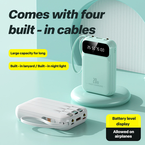 All'ingrosso 10000mAh portatile Power Bank Micro USB ingresso PVC incorporato cavo di ricarica Mini Logo stampato Mobile Power Bank disponibile - Product Image 6