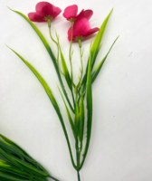 Fleurs Artificielles : Bouquets de Violettes et Orchidées Vertes Printanières, Fleurs Longues en Paille de Blé pour Mariage, Jardin, Décoration Intérieure, Plantes en Pot
