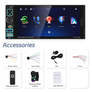 Reproductor MP5 para Auto Podofo Universal 1 DIN de 6.9 Pulgadas, Carplay con Cable, Android Auto, Radio para Auto, Control Remoto EQ, Estéreo para Auto, OEM/ODM de Fábrica - Product Image 6
