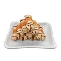 Friandises pour chiens en gros, personnalisables OEM, sans céréales, saveur bœuf, os à mâcher en poulet noués, saines et riches en protéines