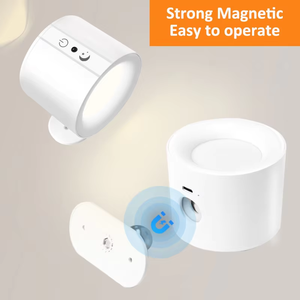 Rechargeable 3 Color Temperature LED Wall Light 360 Rotate Magnetic <b>Wireless</b> Bedroom Reading for Home - Product Image 4