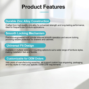 Đa năng chống gỉ đồ nội thất phần cứng tủ bếp khóa an toàn ngăn kéo tủ tập tin hộp thư khóa - Product Image 5