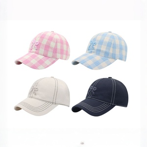 2026 Spring Summer Ins Trendy Women's Baseball Cap 3D Embroidered Bow Versatile UV Protection Sun Hat