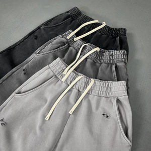 2025 nuevos pantalones Vintage de peso pesado de 420G, lavado de nieve desgastado con decaimiento recortado - Product Image 3