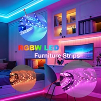 Bande LED RGBW SMD5050 personnalisée 60 LED/m DC24V 19.2W, ruban lumineux souple 10mm PCB pour bars, façades, meubles et commerce de détail