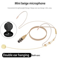 Microphone à double oreillette monté sur la tête - Léger, mini prise XLR TA3F à 3 broches compatible avec le système sans fil AKG