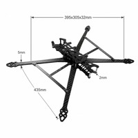 Kit de châssis de drone 10 pouces en fibre de carbone noir mat 435 mm, bras de 5 mm d'épaisseur, moule privé, pour course FPV et montage DIY