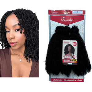 Extensiones de Cabello Sintético Afro Kinky Tipo 4, 3X Springy, 14 Pulgadas, 120g, Proteína de Seda, Múltiples Colores Personalizados - Product Image 1