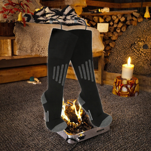 Chaussettes chauffantes rechargeables de qualité supérieure, chaussettes thermiques électriques alimentées par batterie, chaussures chaudes d'hiver pour le ski, la randonnée, le camping et les activités de plein air - Product Image 3