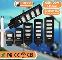Vente Chaude Projecteur Solaire Intégré IP66 50W 100W 150W 200W 250W, Lampadaires Solaires LED pour Jardin et Route