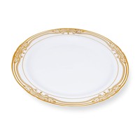 Élégant ensemble de vaisselle en plastique PP écologique jetable doré comprenant des chargeurs de dîner plateaux assiettes plats pour les fêtes de mariage