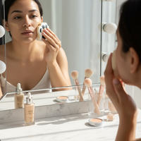 Houppette de maquillage mignonne en forme de patte d'animal, sans latex, inspirée des animaux, lavable, pour fond de teint