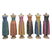 Nouvelles Robes Longues Décontractées Rétro Sexy à Imprimé Épissé et Dos Nu