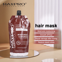 Maxipro Salon Use Organique Argan Huile Collagène Crème Kératine 2-en-1 Anti-frisottis Fluffy Cheveux Réparateur Anti-Chute de Cheveux Ensemble de Soins