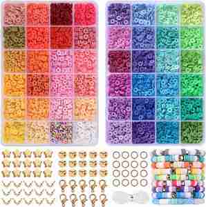 5000 Pcs Clay <b>Bead</b> <b>Set</b> 24 Colors DIY Craft Kit for Jewelry Making with Animal & Fantasy Designs USA Mairun Brand - Product Image 1