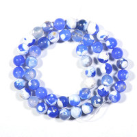 Perles d'agate de couleurs assorties à prix avantageux, perles rondes en agate de feu naturelle de 10 mm pour la fabrication de bijoux
