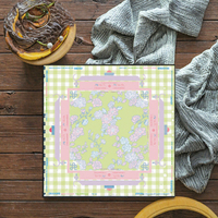 Tapis de Mahjong Floral Portable Pliable Anti-bruit Antidérapant Écologique Tapis de Jeu Personnalisable avec Logo
