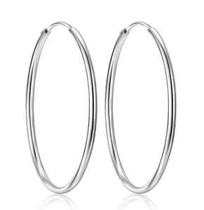 Plain Silver Plated Wire <strong>Hoop</strong> <strong>Earrings</strong> - Product Image 5