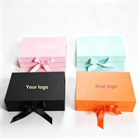 Boîte cadeau en matériaux recyclés multicolores en gros, logo personnalisé, fermeture magnétique, ruban interchangeable pour emballage de mariage de luxe